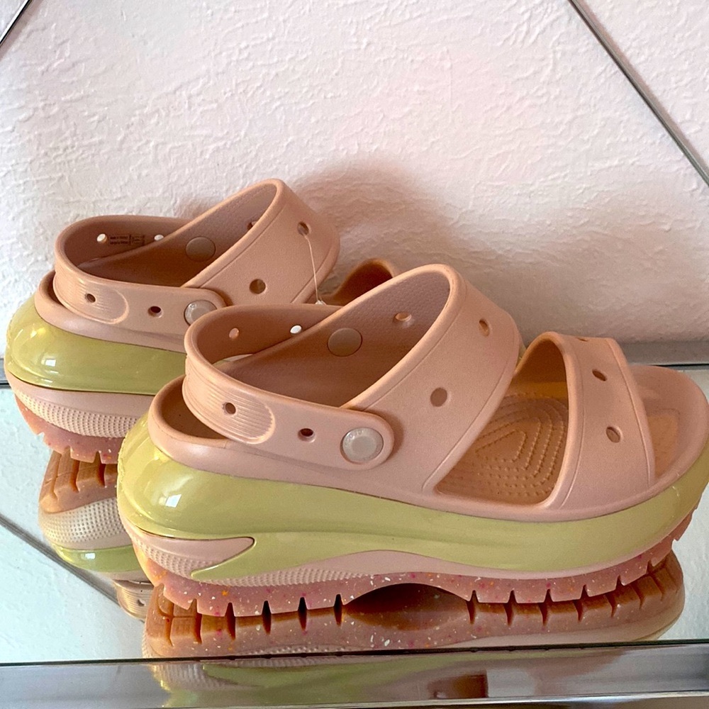 NWT Crocs Mega Crush Sandals - pink clay